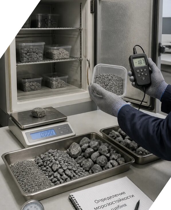 Определение морозостойкости щебня в Донском от 3546 р. | ЭкспертизаРоссия