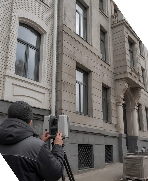 Лазерное сканирование фасадов зданий для обследования в Донском